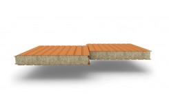 Сэндвич-панели стеновые с наполнителем из минеральной ваты толщиной 100 мм, Ширина-1000 мм, Полиэстер RAL2004