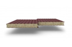 Стеновые сэндвич-панели с наполнителем из минеральной ваты толщиной 100 мм, цвет RAL 3009