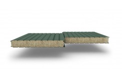 Сэндвич-панели стеновые с наполнителем из минеральной ваты толщиной 100 мм, Ширина-1160 мм, Полиэстер RAL6005