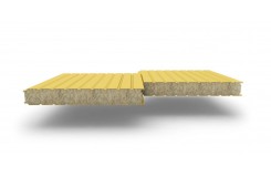 Стеновые сэндвич-панели с наполнителем из минеральной ваты толщиной 150 мм, Ширина-1000 мм, цвет RAL 1018