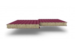 Сэндвич-панели стеновые с наполнителем из минеральной ваты толщиной 200 мм, Ширина- 1000 мм, Полиэстер RAL3005