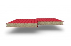 Сэндвич-панели стеновые с наполнителем из минеральной ваты толщиной 200 мм, Ширина- 1160 мм, Полиэстер RAL3020