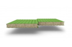 Стеновые сэндвич-панели с наполнителем из минеральной ваты толщиной 200 мм, цвет RAL 6018