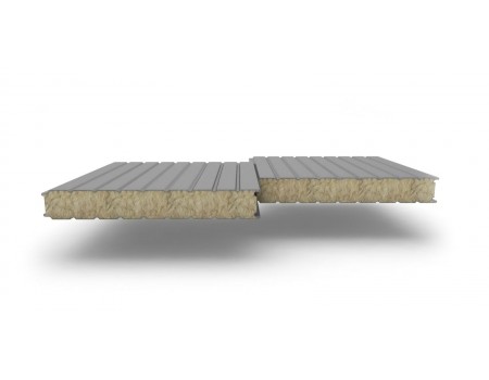 Сэндвич-панели стеновые с наполнителем из минеральной ваты толщиной 50 мм, Ширина-1190 мм, Полиэстер RAL7004