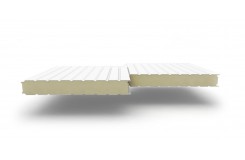 Сэндвич-панели стеновые с наполнителем из пенополиизоцианурата толщиной 200 мм, Ширина- 1000 мм, Полиэстер RAL9003