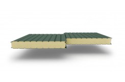 Сэндвич-панели стеновые с наполнителем из пенополиуретана толщиной 200 мм, Ширина- 1000 мм, Полиэстер RAL6005