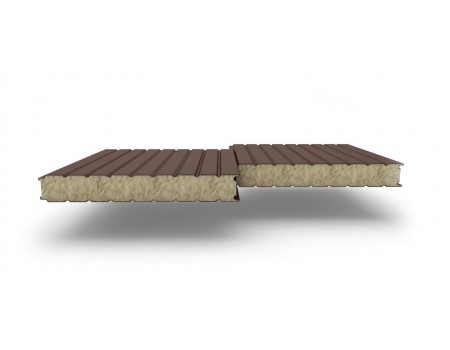 Сэндвич-панели стеновые с наполнителем из минеральной ваты толщиной 180 мм, c шириной 1190 мм, Полиэстер RAL8017