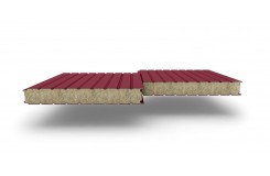 Сэндвич-панели стеновые с наполнителем из минеральной ваты толщиной 200 мм, Ширина- 1000 мм, Полиэстер RAL3011