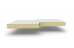 Сэндвич-панели стеновые с наполнителем из пенополиуретана толщиной 150 мм, Ширина-1160 мм, Полиэстер RAL9002