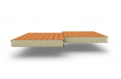 Сэндвич-панели стеновые с пир, толщиной 40 мм, Полиэстер RAL2004 темно-оранжевый