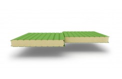 Сэндвич-панели стеновые с наполнителем из пенополиуретана толщиной 200 мм, Ширина- 1000 мм, Полиэстер RAL6018