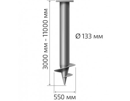 Винтовая свая 159 мм длина: 9500 мм