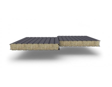 Стеновые сэндвич-панели с наполнителем из минеральной ваты толщиной 60 мм, цвет RAL 7024
