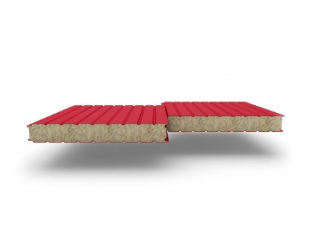 Сэндвич-панели стеновые с наполнителем из минеральной ваты толщиной 80 мм, Ширина-1190 мм, Полиэстер RAL3020