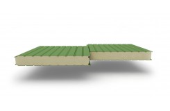 Сэндвич-панели стеновые с наполнителем из пенополиизоцианурата толщиной 80 мм, Ширина-1190 мм, Полиэстер RAL6002