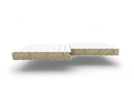 Стеновые сэндвич-панели с наполнителем из минеральной ваты толщиной 120 мм, цвет RAL 9003