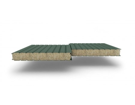 Стеновые сэндвич-панели с наполнителем из минеральной ваты толщиной 60 мм, цвет RAL 6005