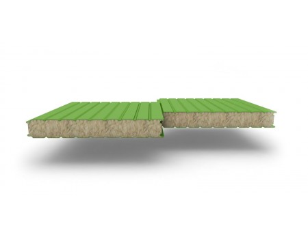 Сэндвич-панели стеновые с наполнителем из минеральной ваты толщиной 50 мм, Ширина-1190 мм, Полиэстер RAL6018