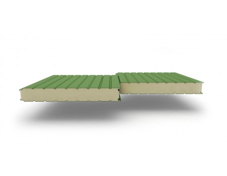 Сэндвич-панели стеновые с ппу, толщиной 40 мм, Полиэстер RAL6002 зеленый
