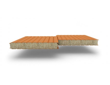 Стеновые сэндвич-панели с наполнителем из минеральной ваты толщиной 200 мм, цвет RAL 2004