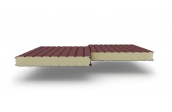 Сэндвич-панели стеновые с наполнителем из пенополиизоцианурата толщиной 60 мм, Ширина-1160 мм, Полиэстер RAL3009