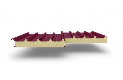 Сэндвич-панели для кровли с наполнителем пенополиизоцианурат, толщина 80 мм, Полиэстер RAL3005