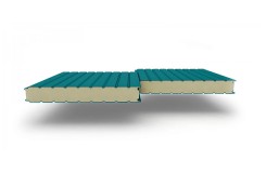 Сэндвич-панели стеновые с ппу, толщиной 40 мм, Полиэстер RAL5021 бирюзовый