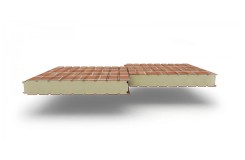 Сэндвич-панели стеновые с ппу, толщиной 40 мм, ECOSTEEL-Кирпичная кладка
