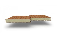 Сэндвич-панели стеновые с пир, толщиной 40 мм, ECOSTEEL-Орех