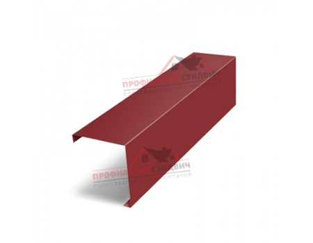 Декоративная накладка на столб угловая жалюзи Milan,Tokyo 0,5 Satin с пленкой RAL 3011 коричнево-красный