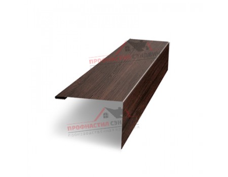 Нащельник (для калиток и ворот) 25х35 жалюзи Milan, Tokyo, Palermo 0,45 Print Elite Choco wood (L1,68)