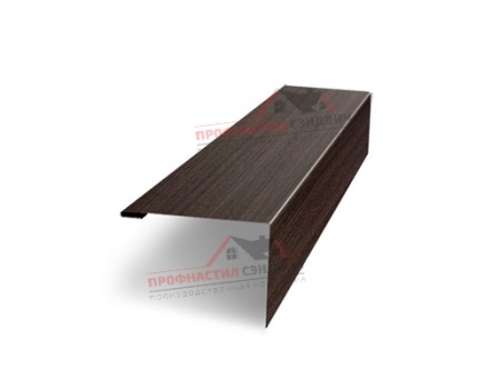 Нащельник (для калиток и ворот) 25х35 жалюзи Milan, Tokyo, Palermo 0,45 Print Elite Coffee wood (L1,68)