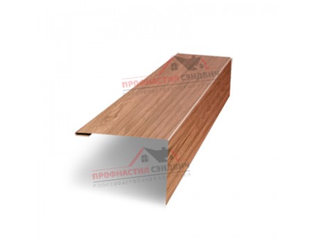 Нащельник (для калиток и ворот) 25х35 жалюзи Milan, Tokyo, Palermo 0,45 Print Elite Honey wood (L1,68)