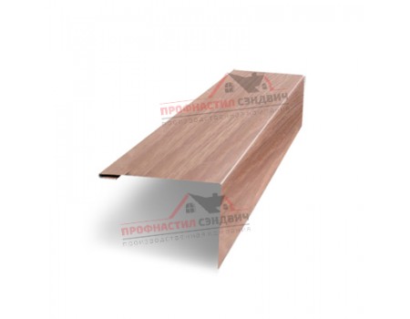 Нащельник (для калиток и ворот) 25х35 жалюзи Milan, Tokyo, Palermo 0,45 Print Elite White wood (L1,68)