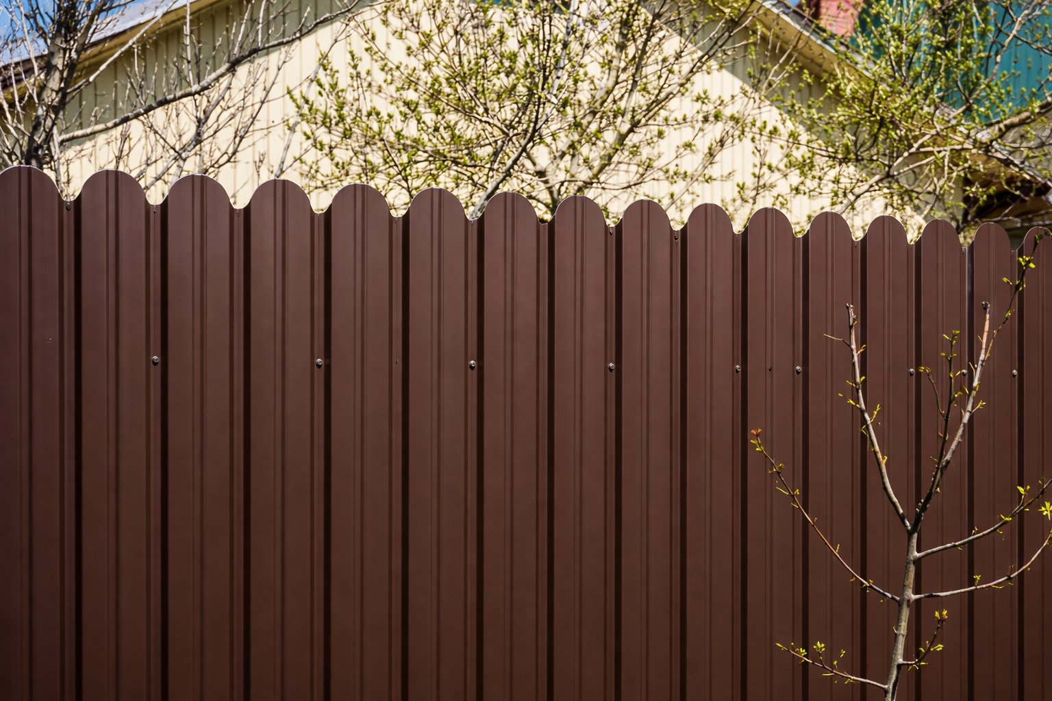 Забор из фигурного профнастила для частного дома