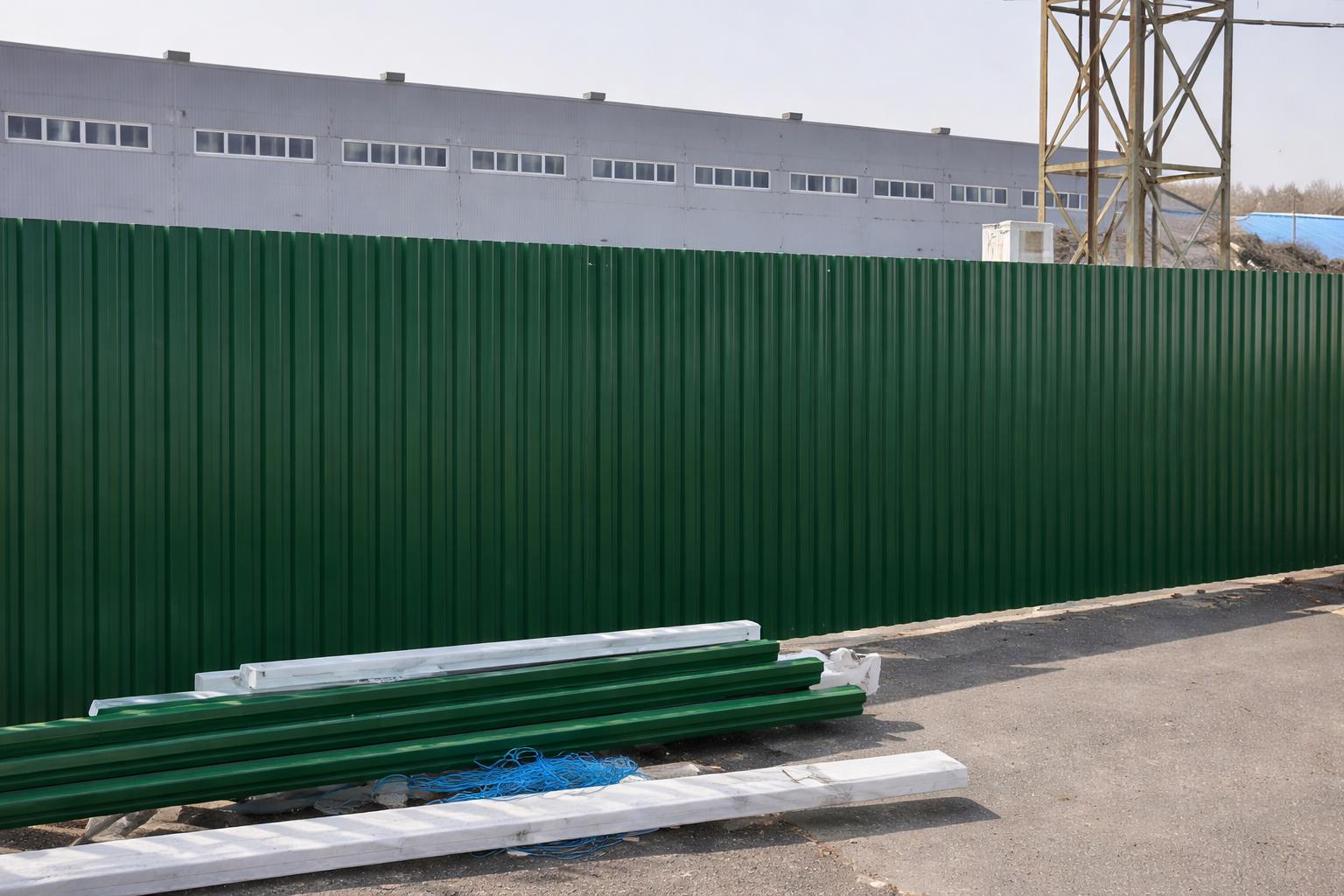 Ограждения из профнастила для складов и баз